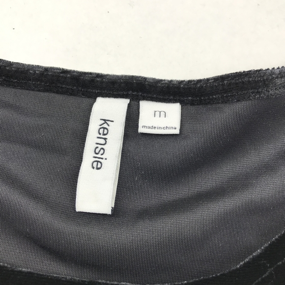 Kensie Velvet and Lace Black Long Sleeve B… - Picture 3 of 8